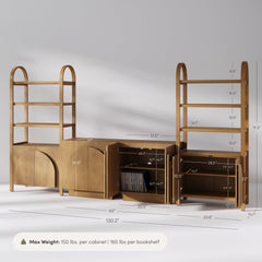 Mid-Century Arched Entertainment Center Light Brown