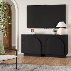 Arched Kitchen Cabinet Credenza Black (Set of 2)