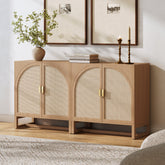 Boho Arched Cabinet Credenza Raw Oak (Set of 2)