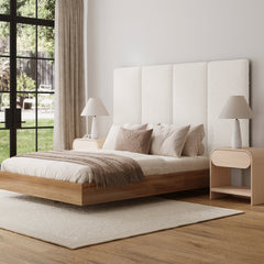 King Wall Mounted Headboard 4 Panel Boucle