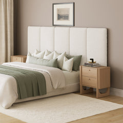 Queen Wall Mounted Boucle Headboard with Padding