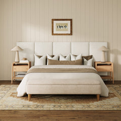 Queen Wall Mounted Boucle Headboard with Padding