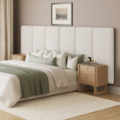 King Size Wall Mounted Oversize Upholstered Boucle Headboard