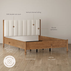 Modern Queen Bedroom Set with 2 Fluted Dressers and 2 Nightstands Light Brown
