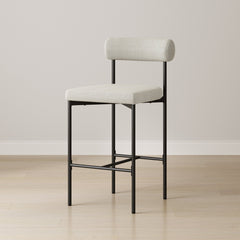 Boucle Upholstered Counter Height Bar Stool