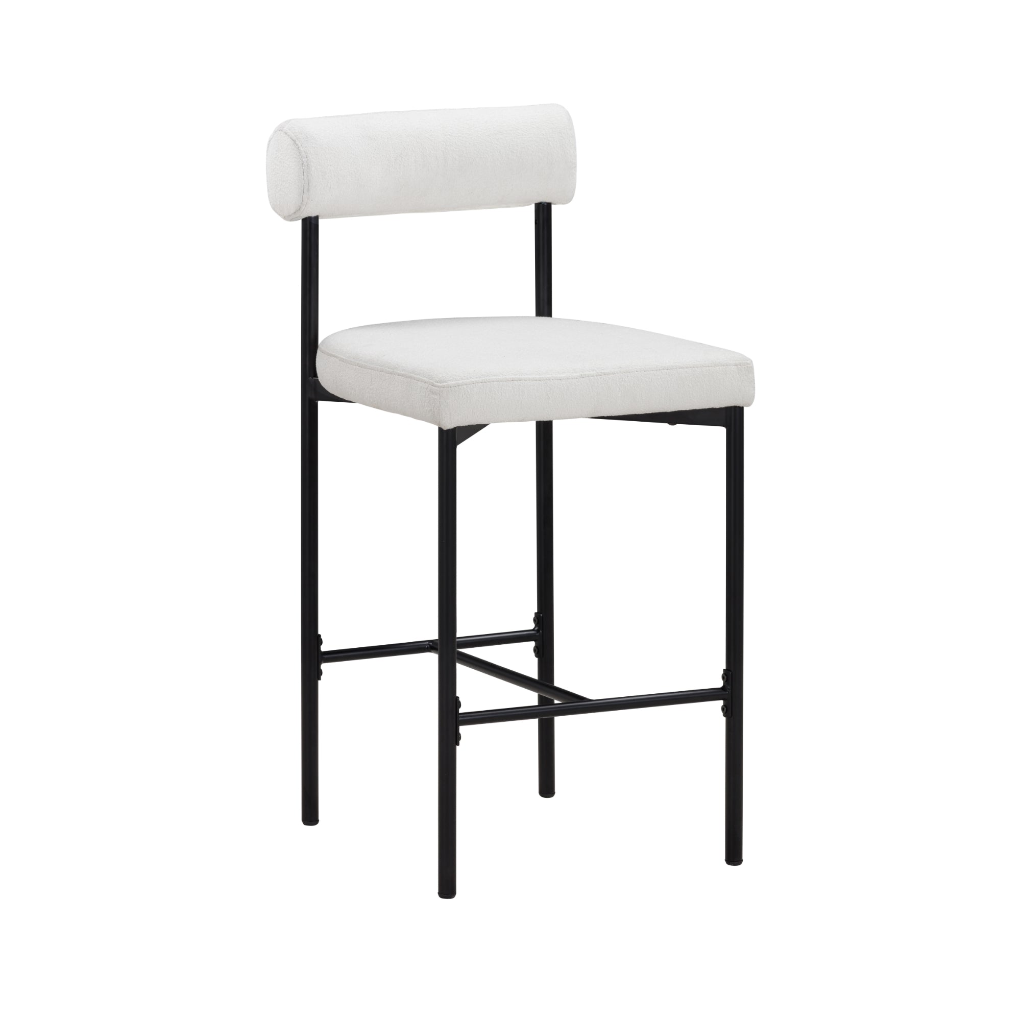 Boucle Upholstered Counter Height Bar Stool