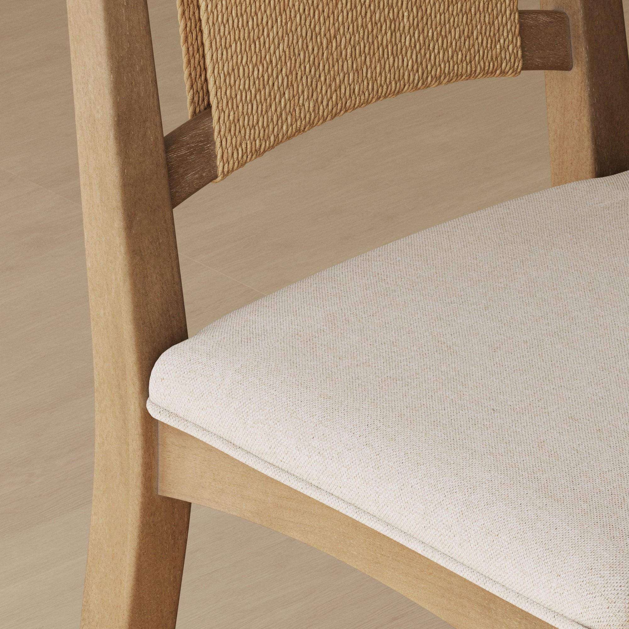 Seagrass Back Arched Footrest Counter Height Bar Stool