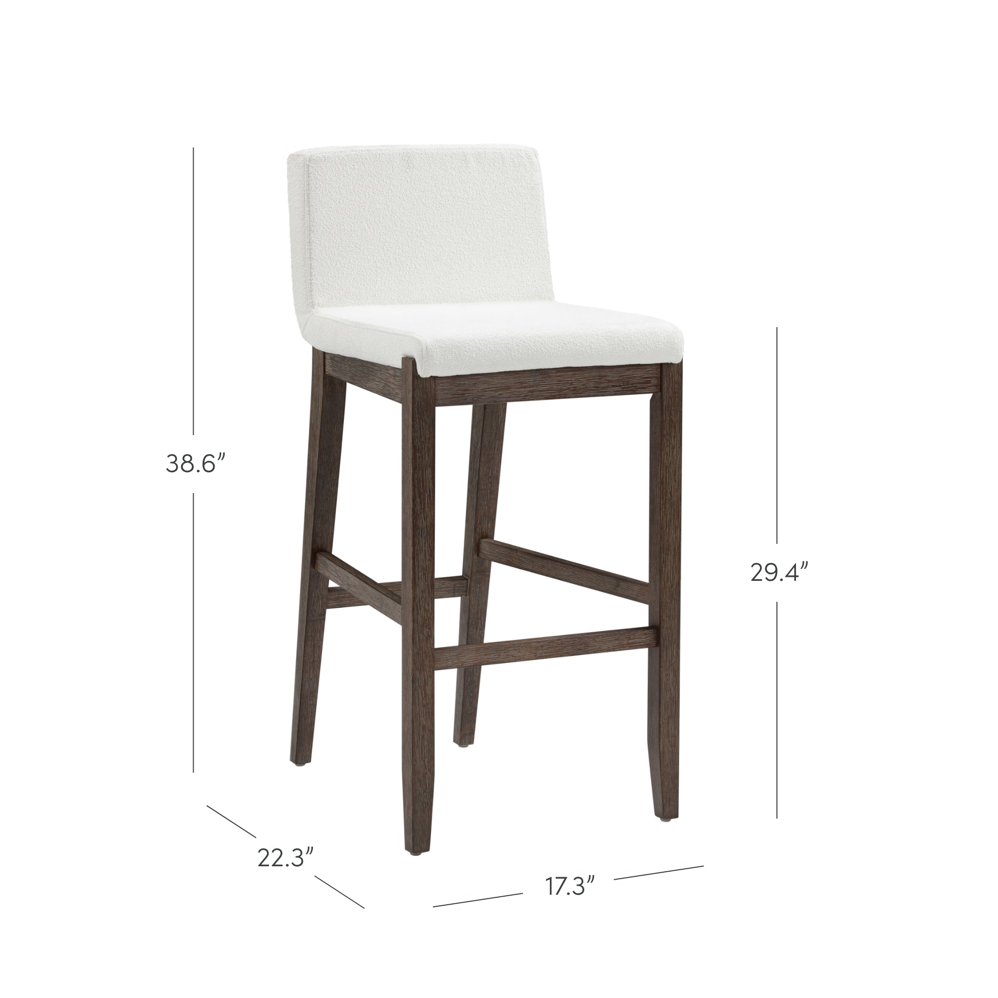 Exposed Wood Back Bar Stools Dark Brown (Set of 4)
