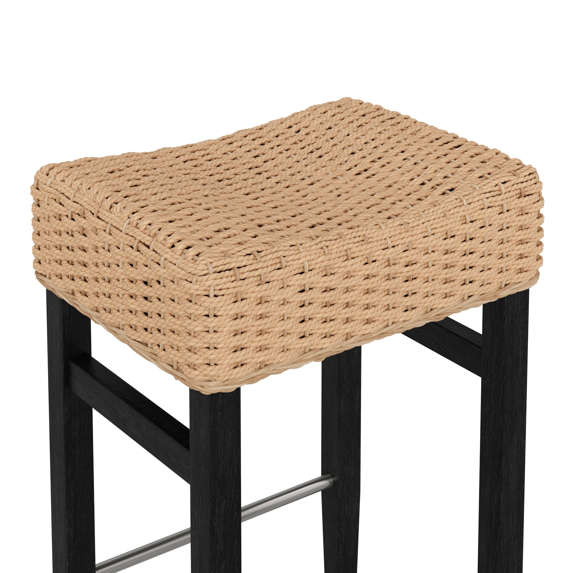 Seagrass Counter Height Bar Stools Black (Set of 4)