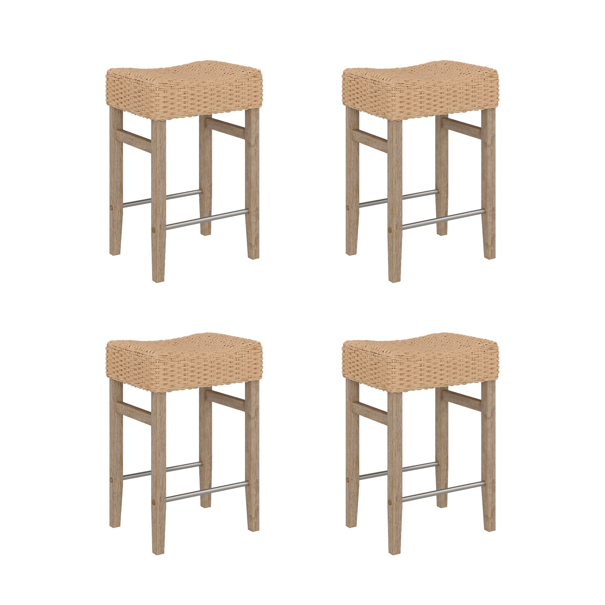 Seagrass Counter Height Bar Stools Brown (Set of 4)