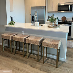 Seagrass Counter Height Bar Stools Brown (Set of 3)