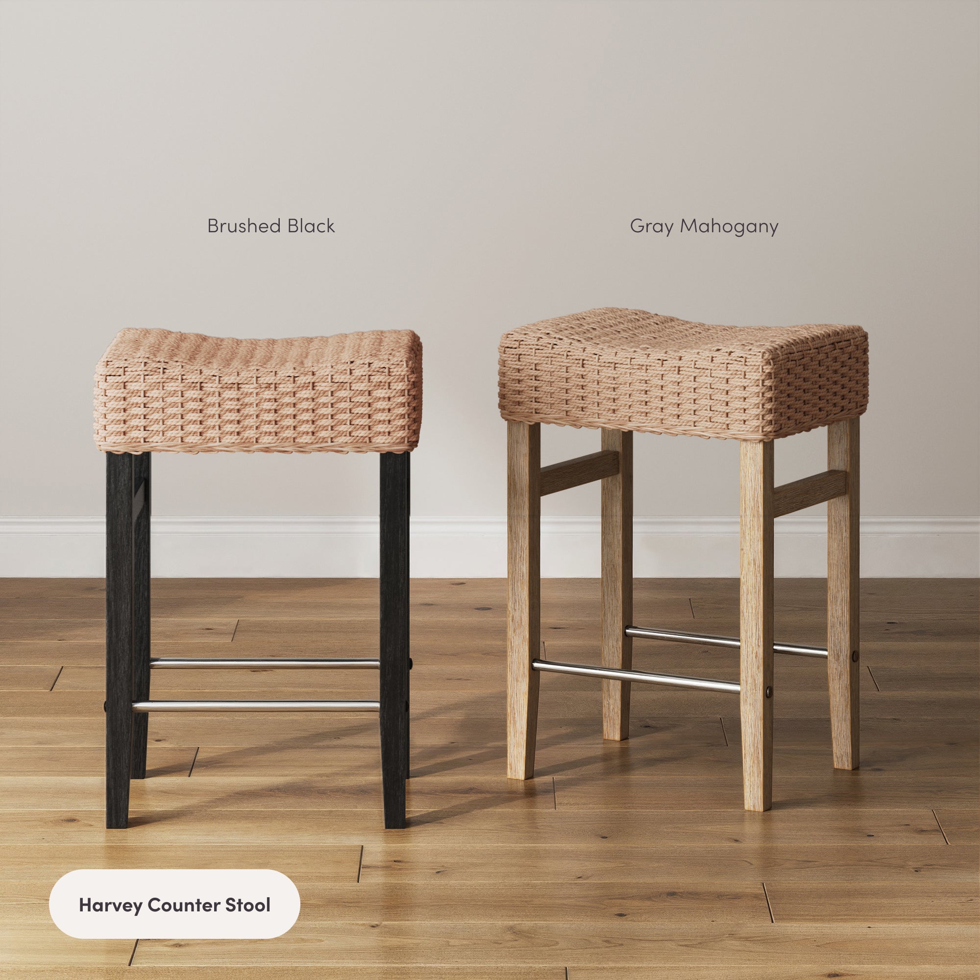 Seagrass Counter Height Bar Stools Brown (Set of 2)
