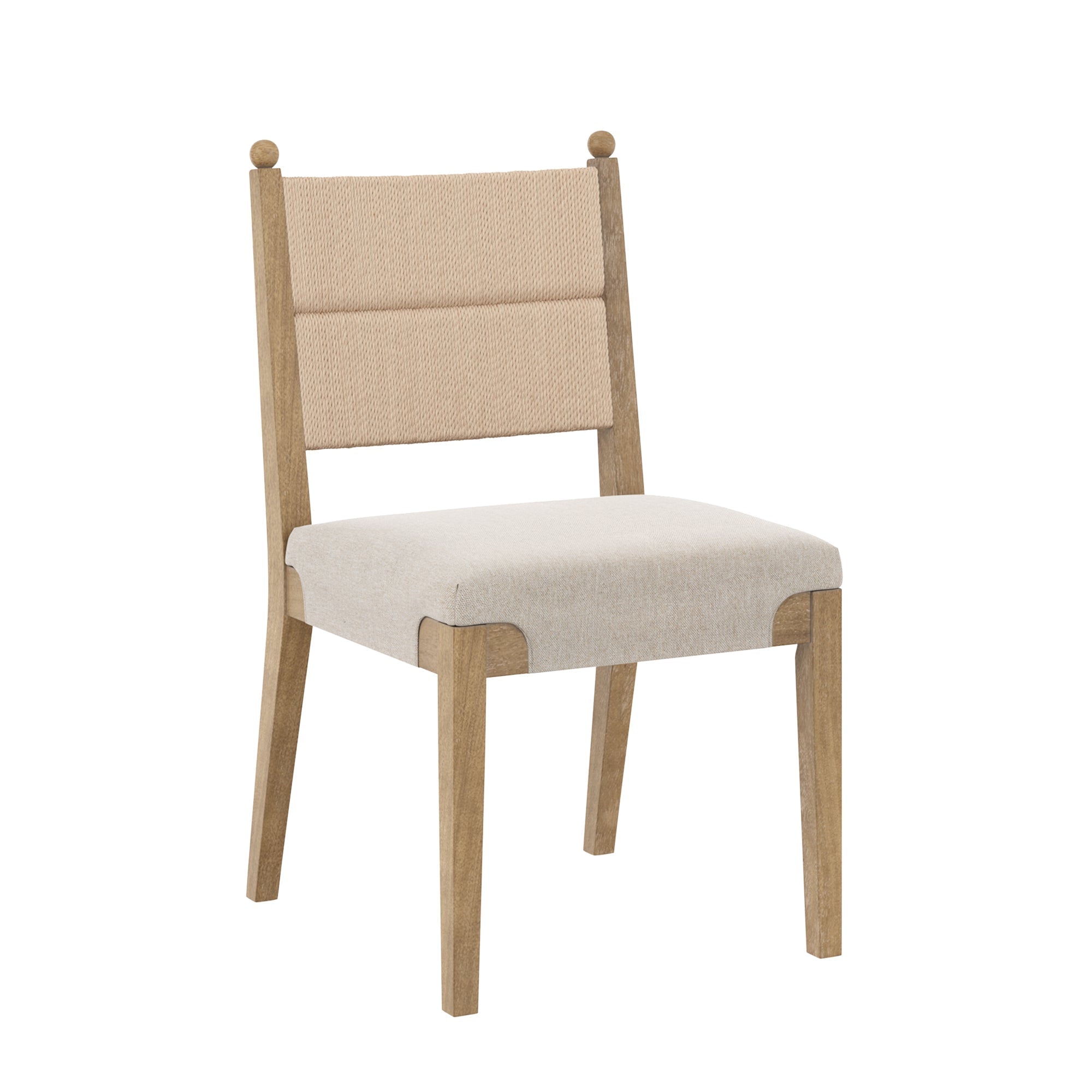 Boho Natural Flax & Seagrass Dining Chair (Set of 2)