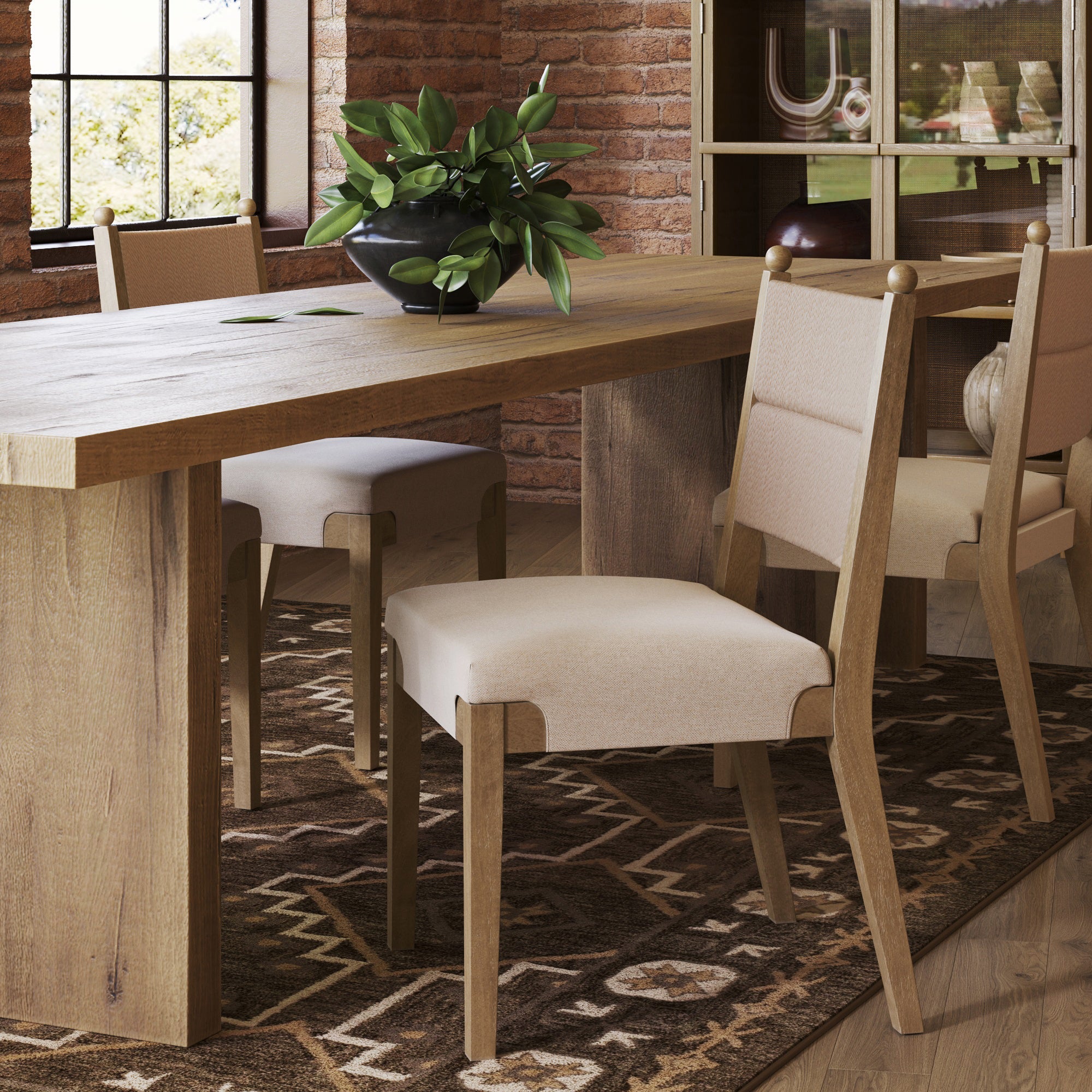 Boho Natural Flax & Seagrass Dining Chair