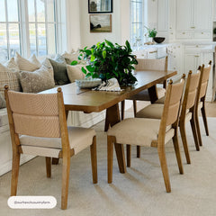 Boho Natural Flax & Seagrass Dining Chair (Set of 4)