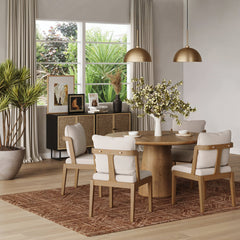 Scandinavian Dining Chair with Back Light Brown (Set of 4)