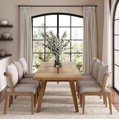Scandinavian Dining Chair with Back Light Brown (Set of 6)