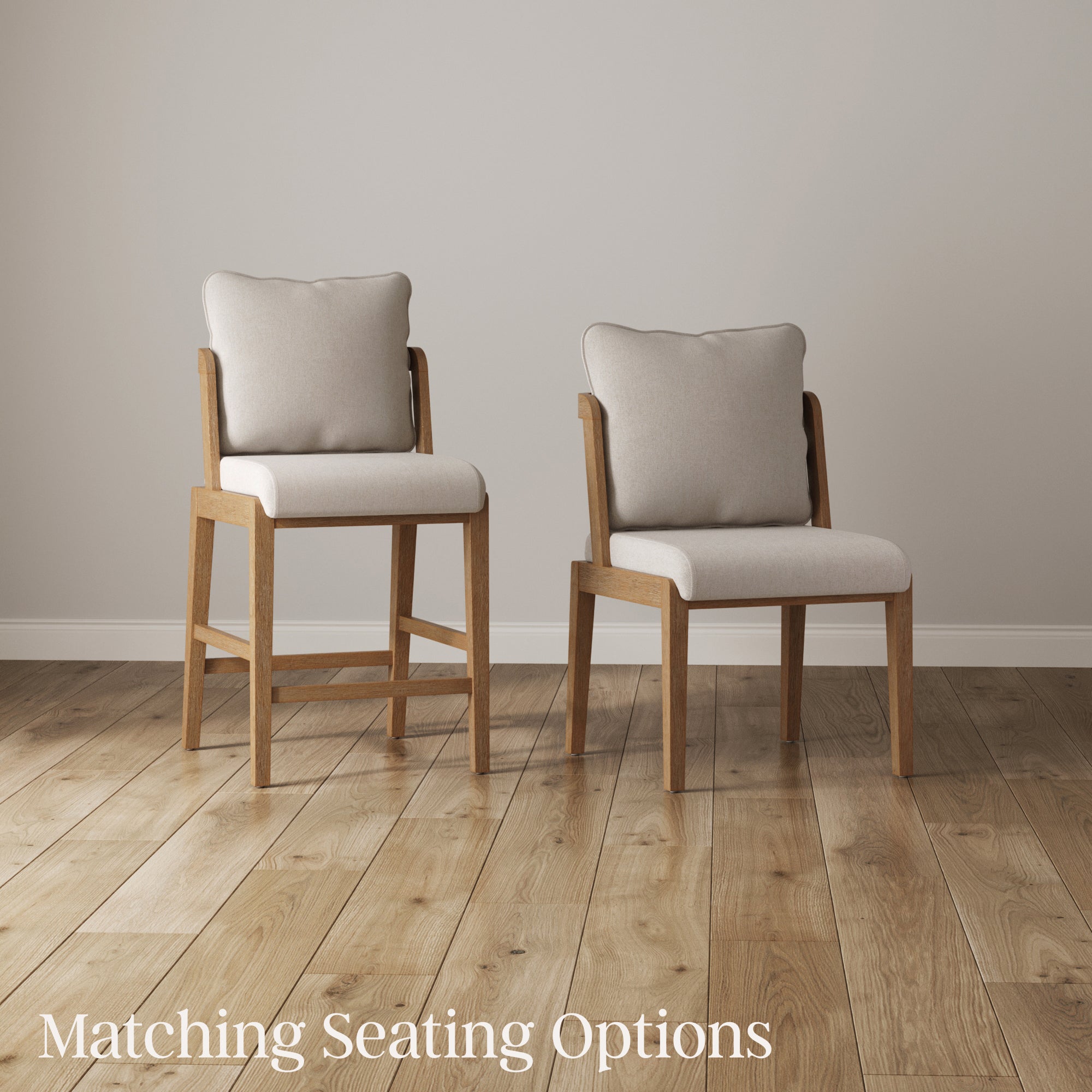 Scandinavian Dining Chair with Back Light Brown (Set of 4)