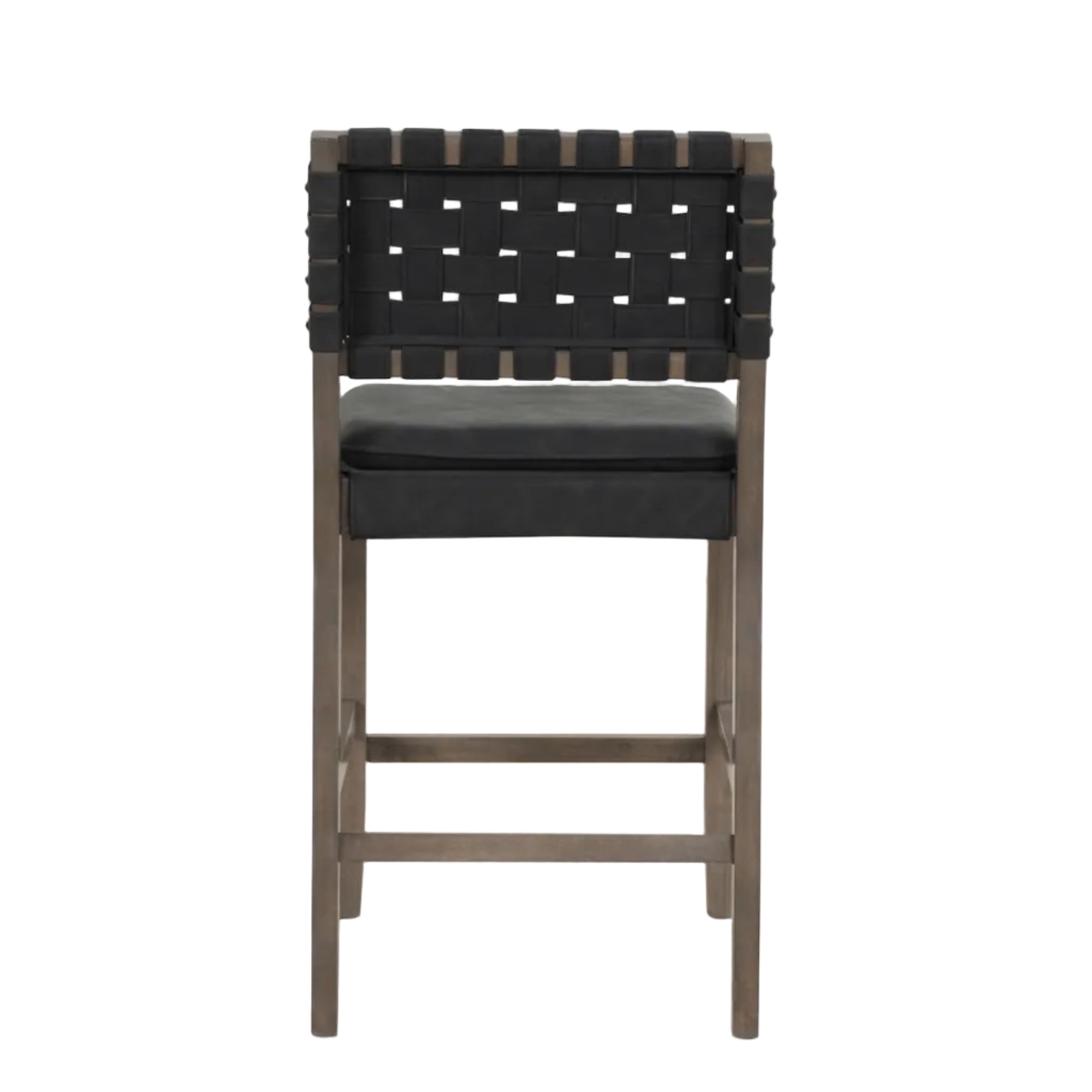 Faux Suede Woven Counter Height Bar Stools Black (Set of 2)