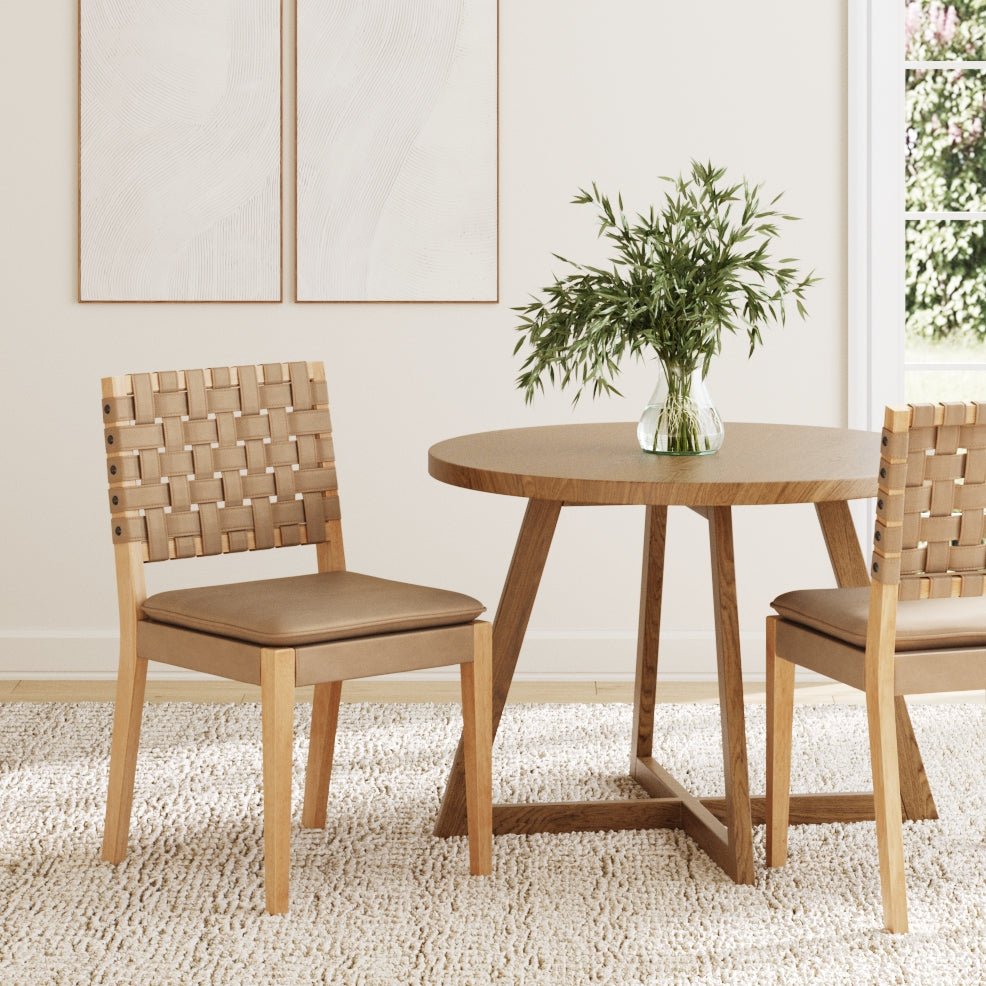 Faux Suede Dining Chair Light Brown (Set of 2)