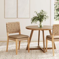 Faux Suede Dining Chair Light Brown (Set of 2)