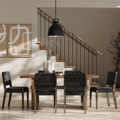 Faux Suede Dining Chairs Black (Set of 6)
