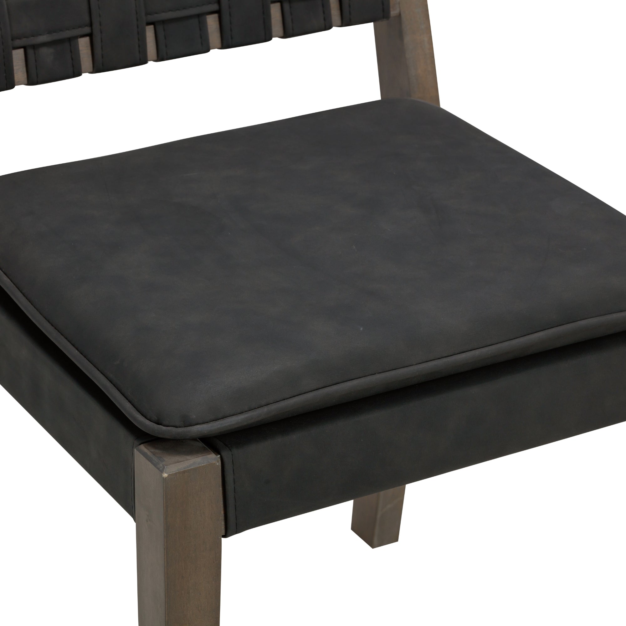 Faux Suede Dining Chairs Black (Set of 8)