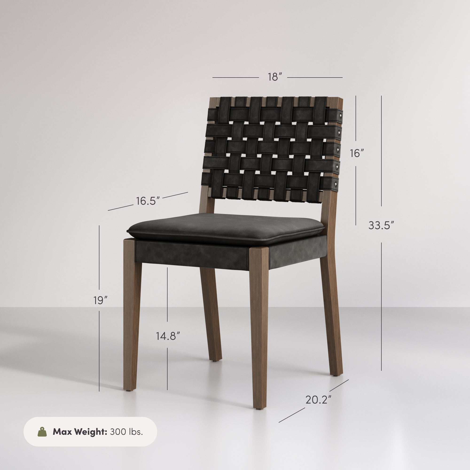 Faux Suede Dining Chair Black (Set of 2)