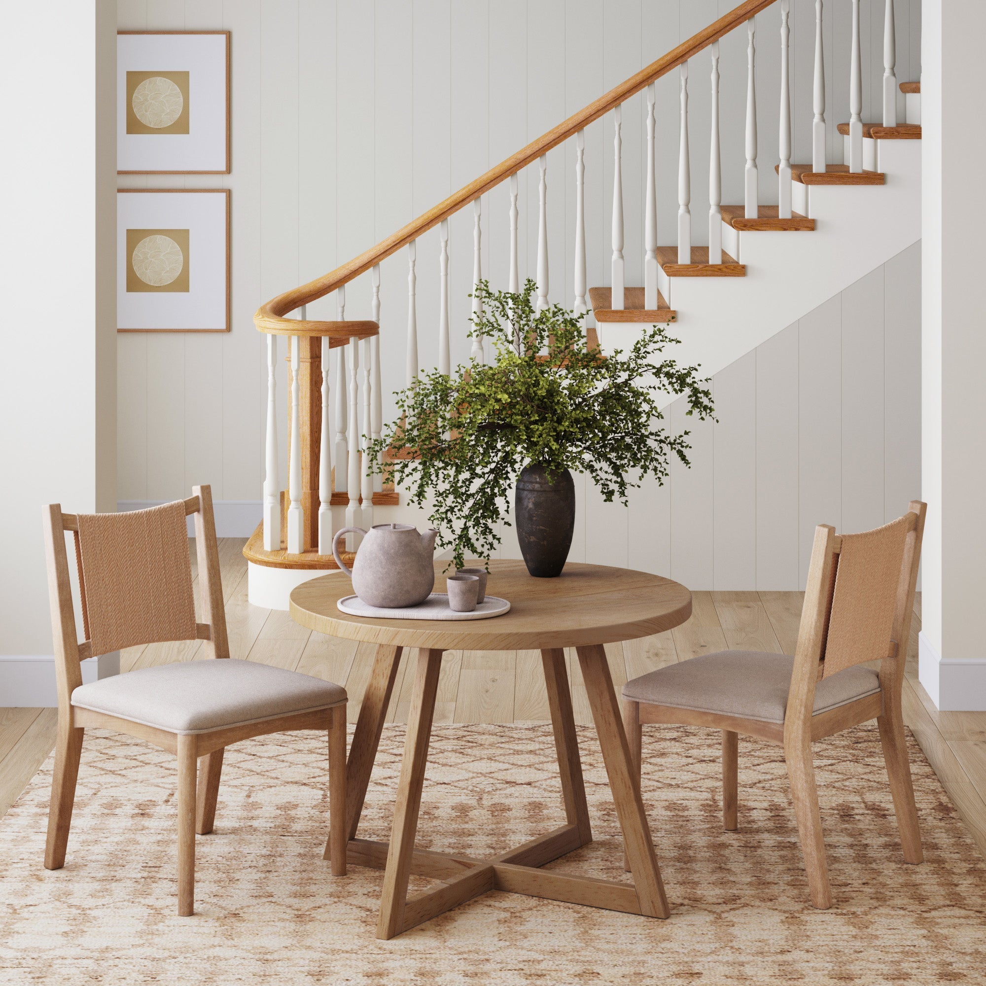 Arched Back Seagrass Dining Chair Light Brown (Set of 2)
