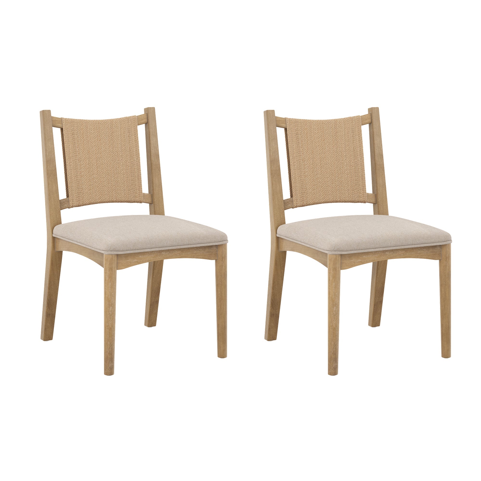 Arched Back Seagrass Dining Chair Light Brown (Set of 2)