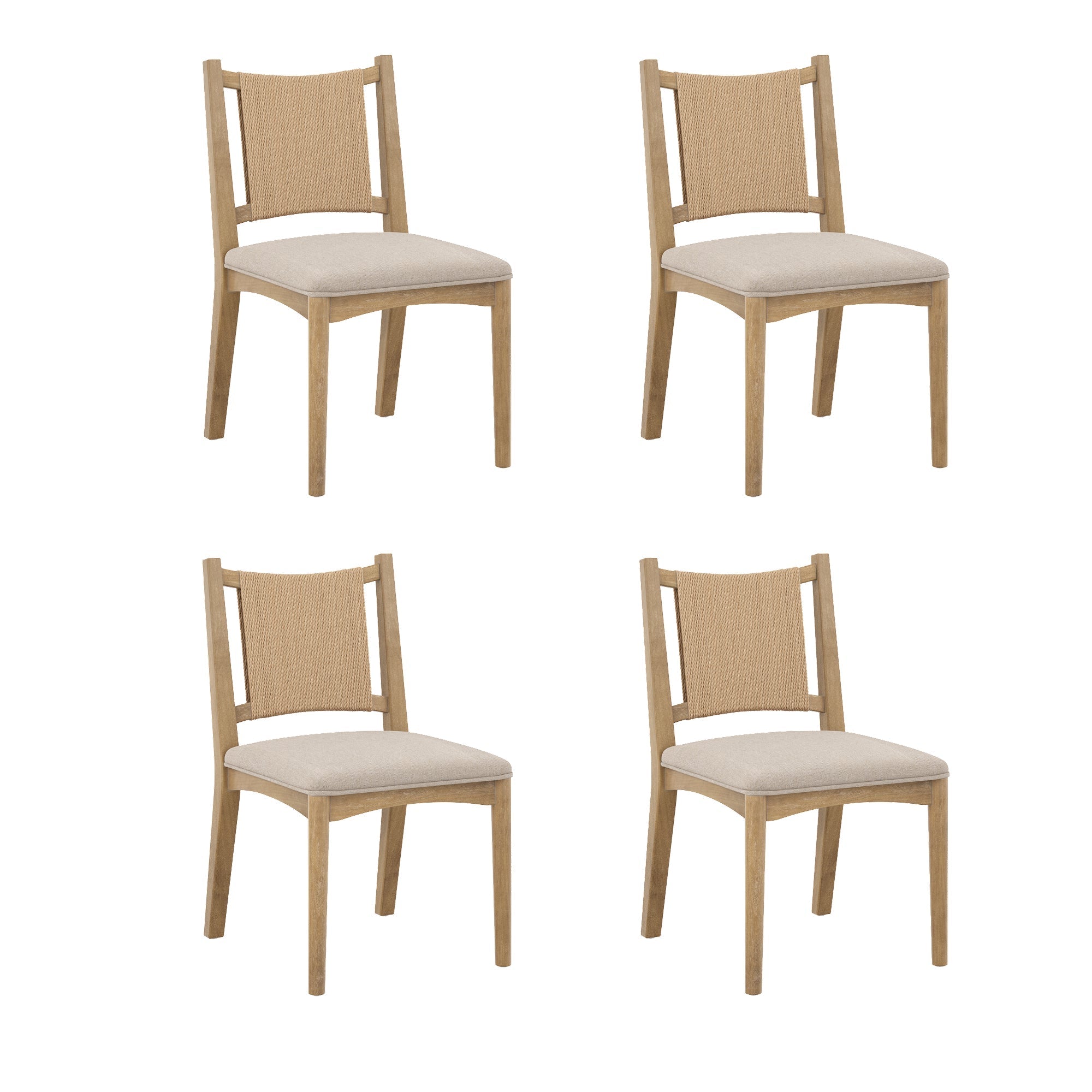 Arched Back Seagrass Dining Chair Light Brown (Set of 4)