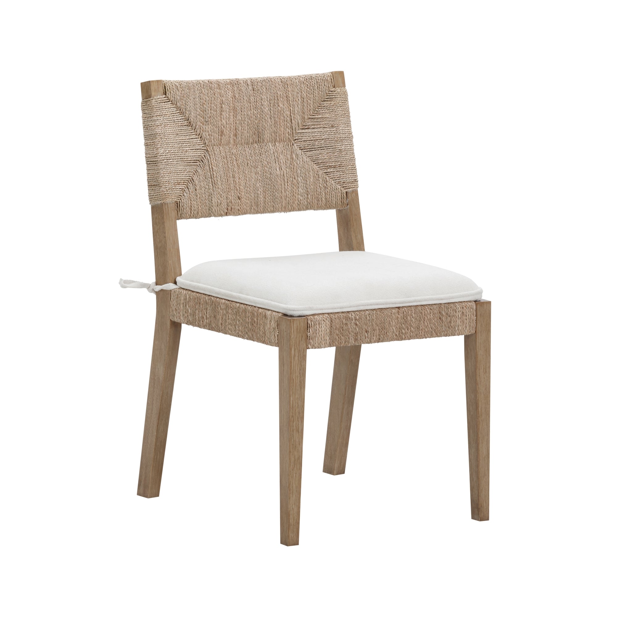 Boucle & Seagrass Dining Chair Light Brown