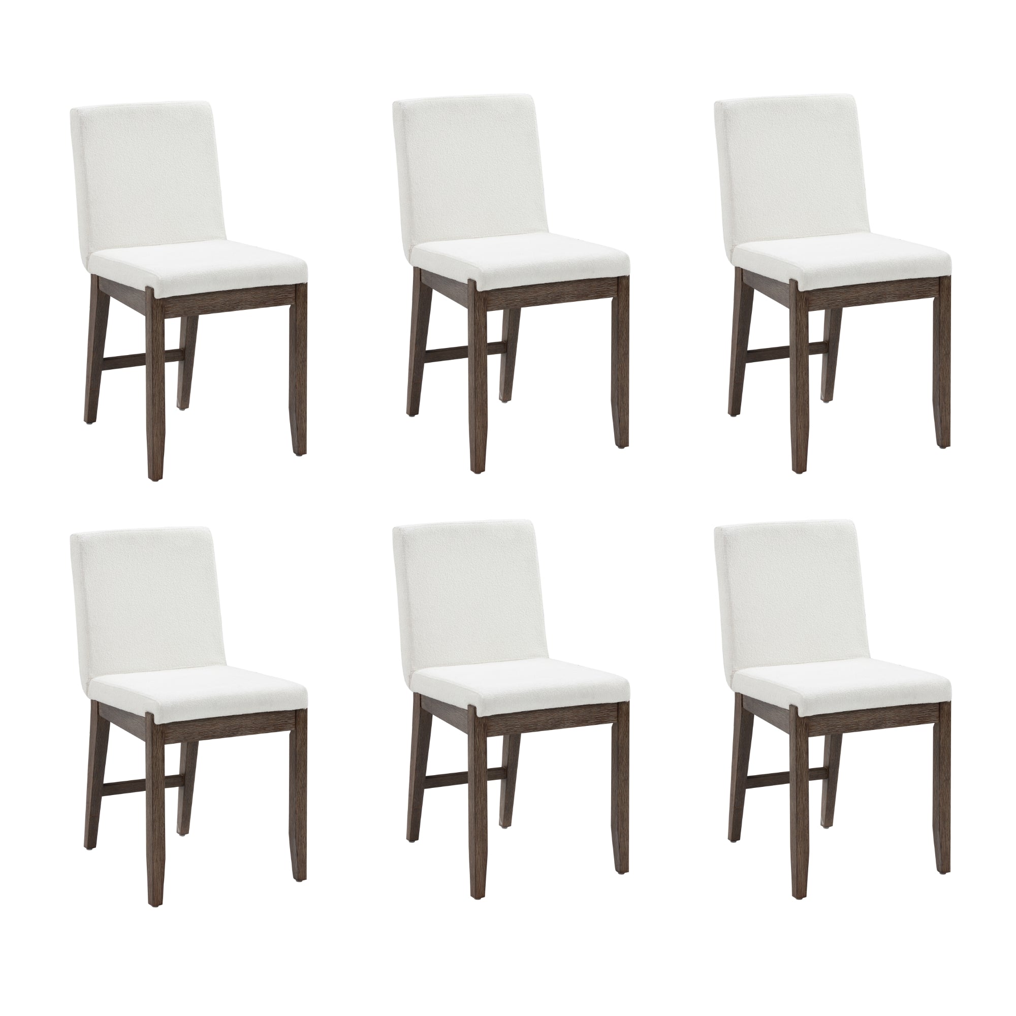 Exposed Back Dining Chairs Dark Brown (Set of 6)