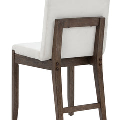 Exposed Back Dining Chair Dark Brown Boucle