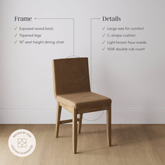 Exposed Back Dining Chair Brushed Light Brown