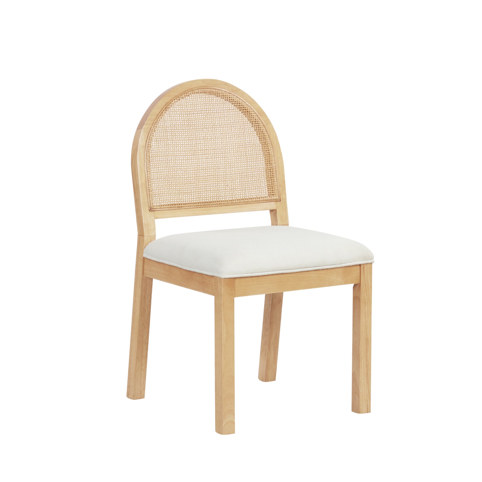 Boucle & Rattan Dining Chair Warm Pine (Set of 2)