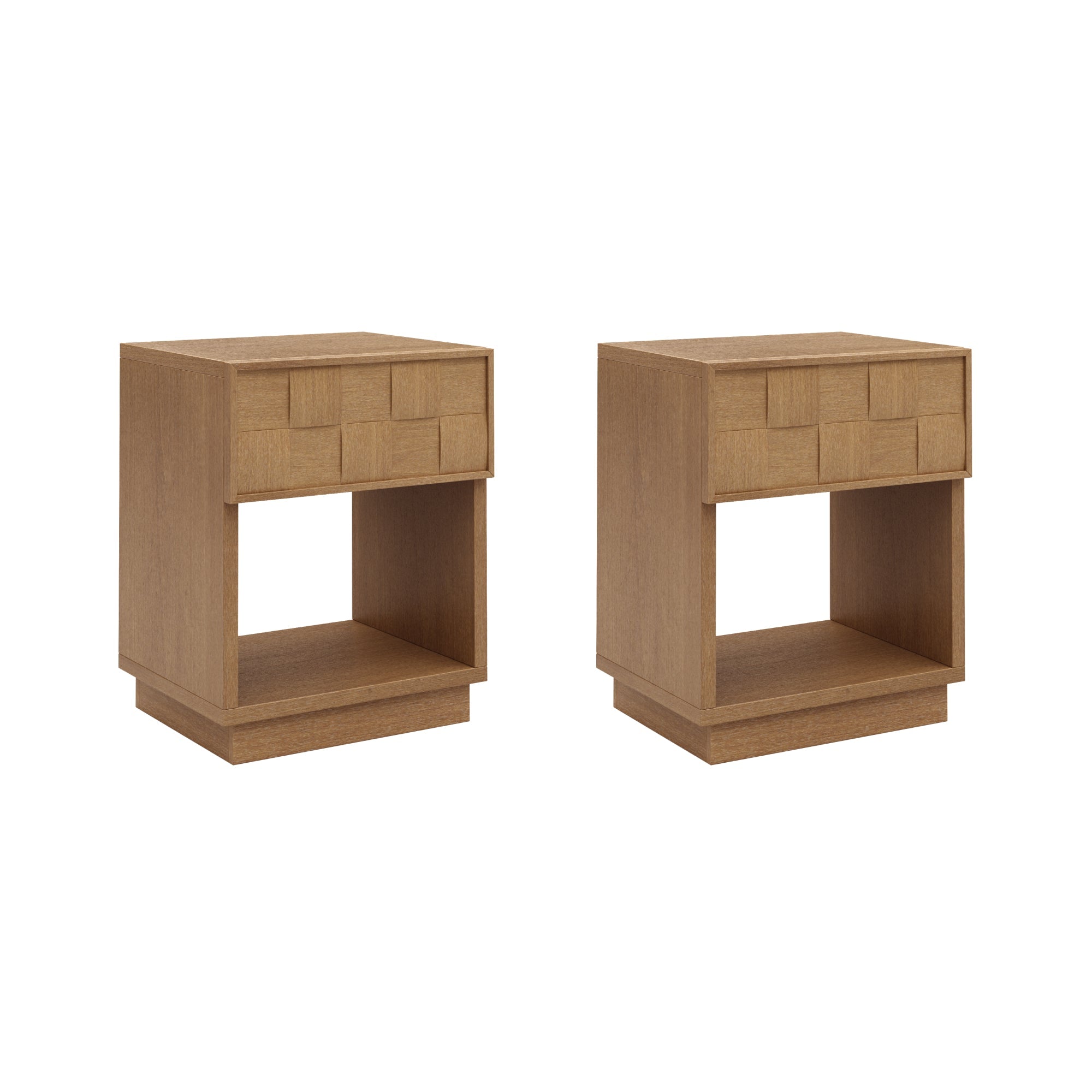 Mid Century Modern 1-Drawer Nightstand Set