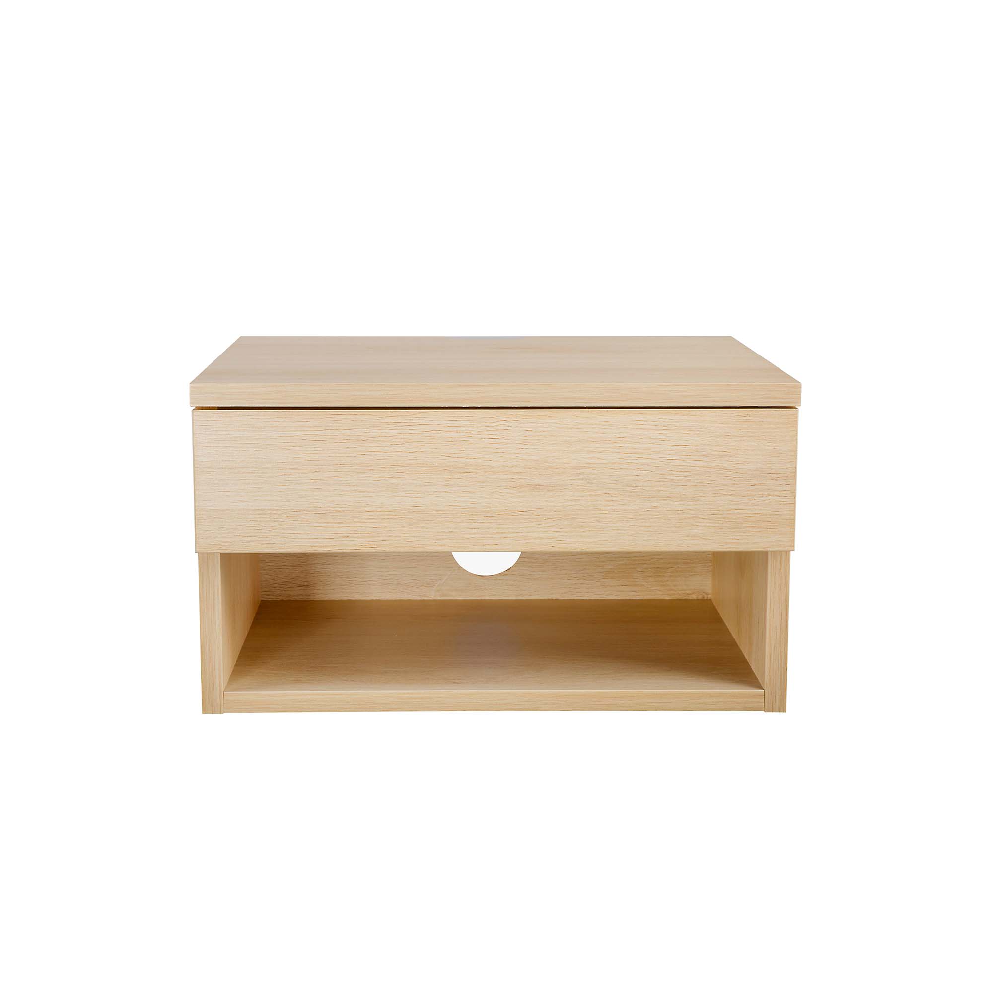 Mid-Century Floating Nightstands Light Oak (Set of 2)