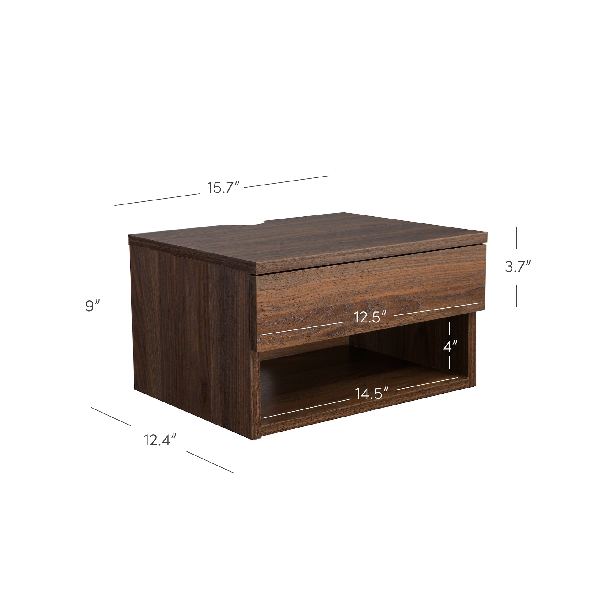 Mid-Century Floating Nightstands Walnut (Set of 2)