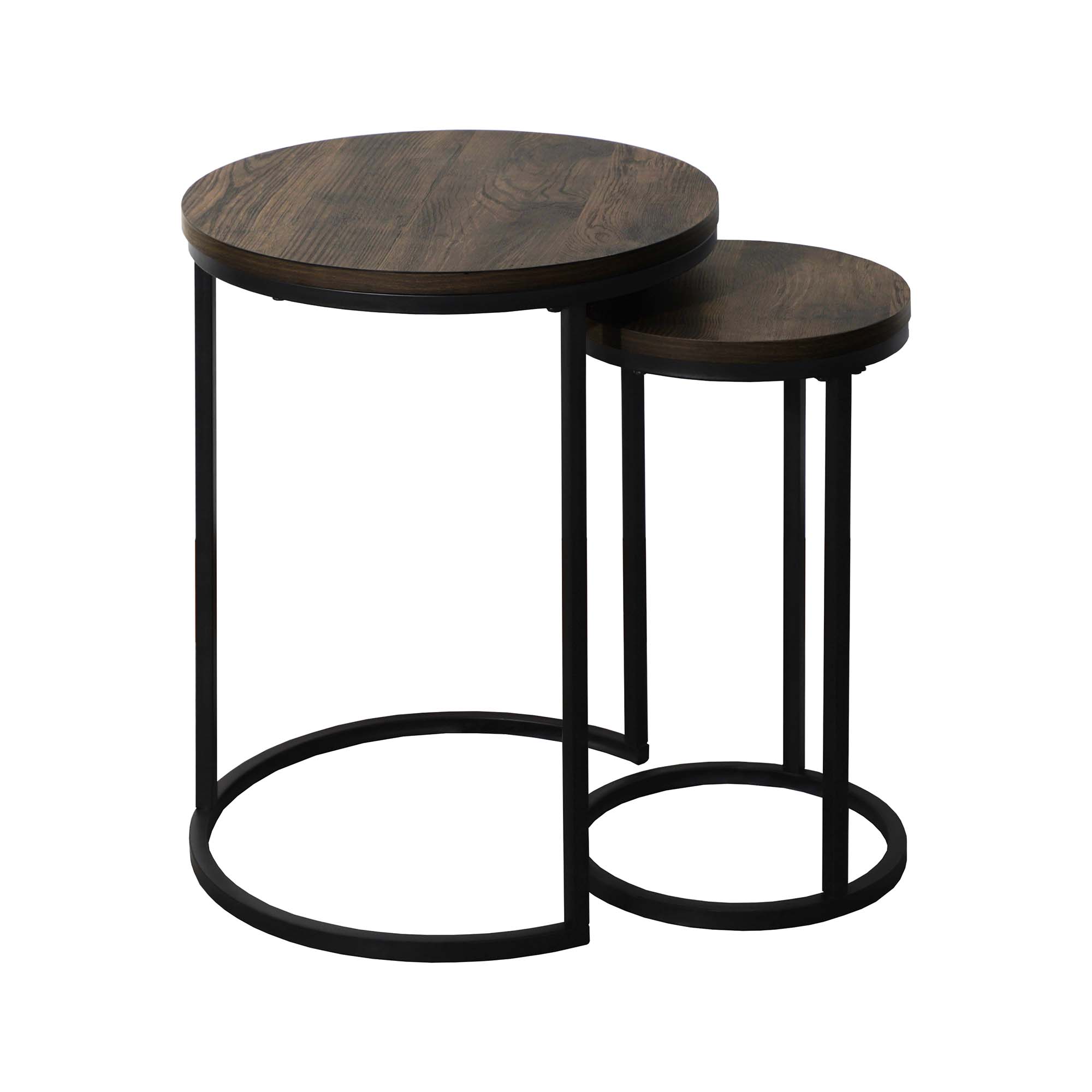 Nesting Round End Table Set Nutmeg