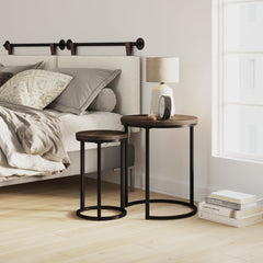 Nesting Round End Table Set Nutmeg