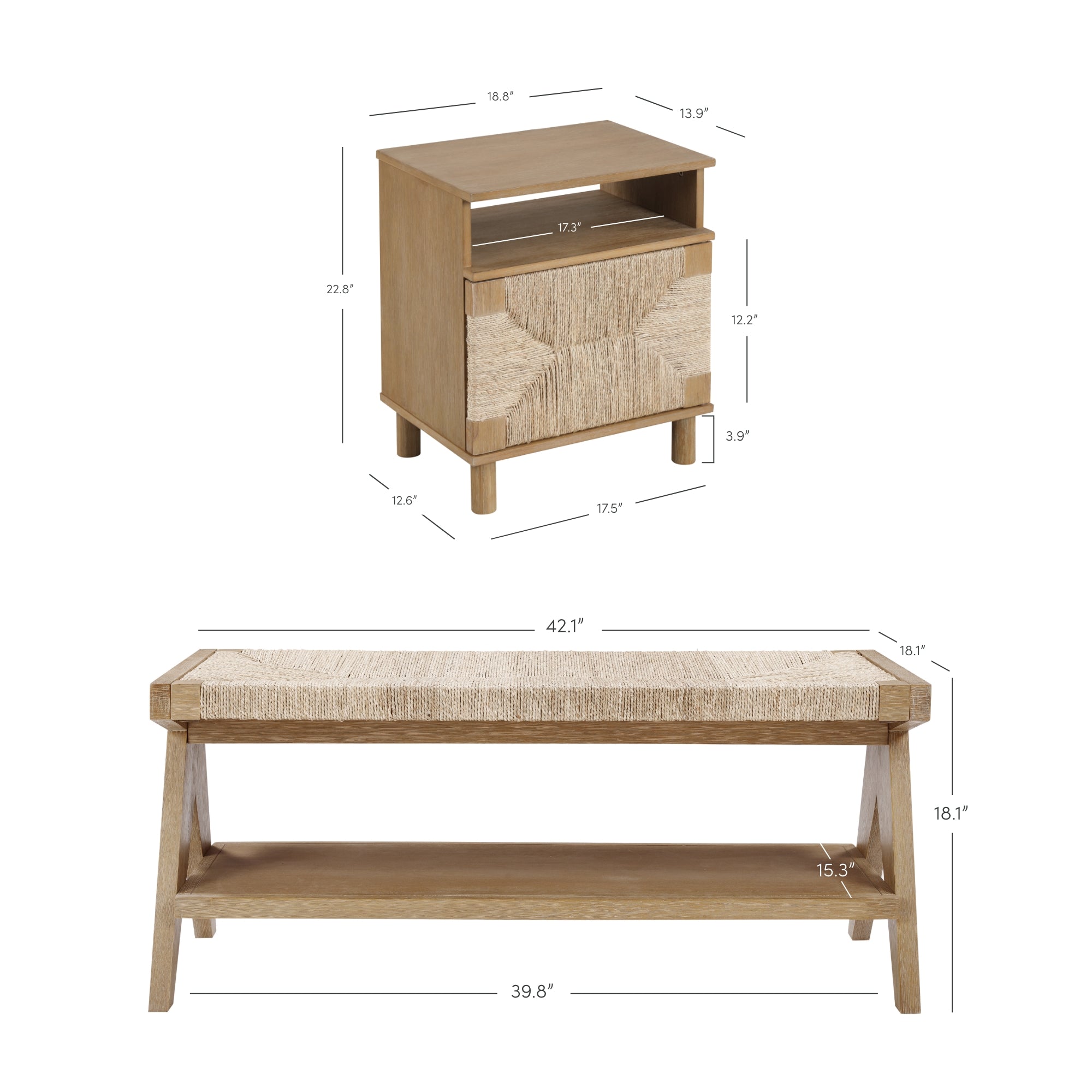 Boho Bedroom Set Light Brown