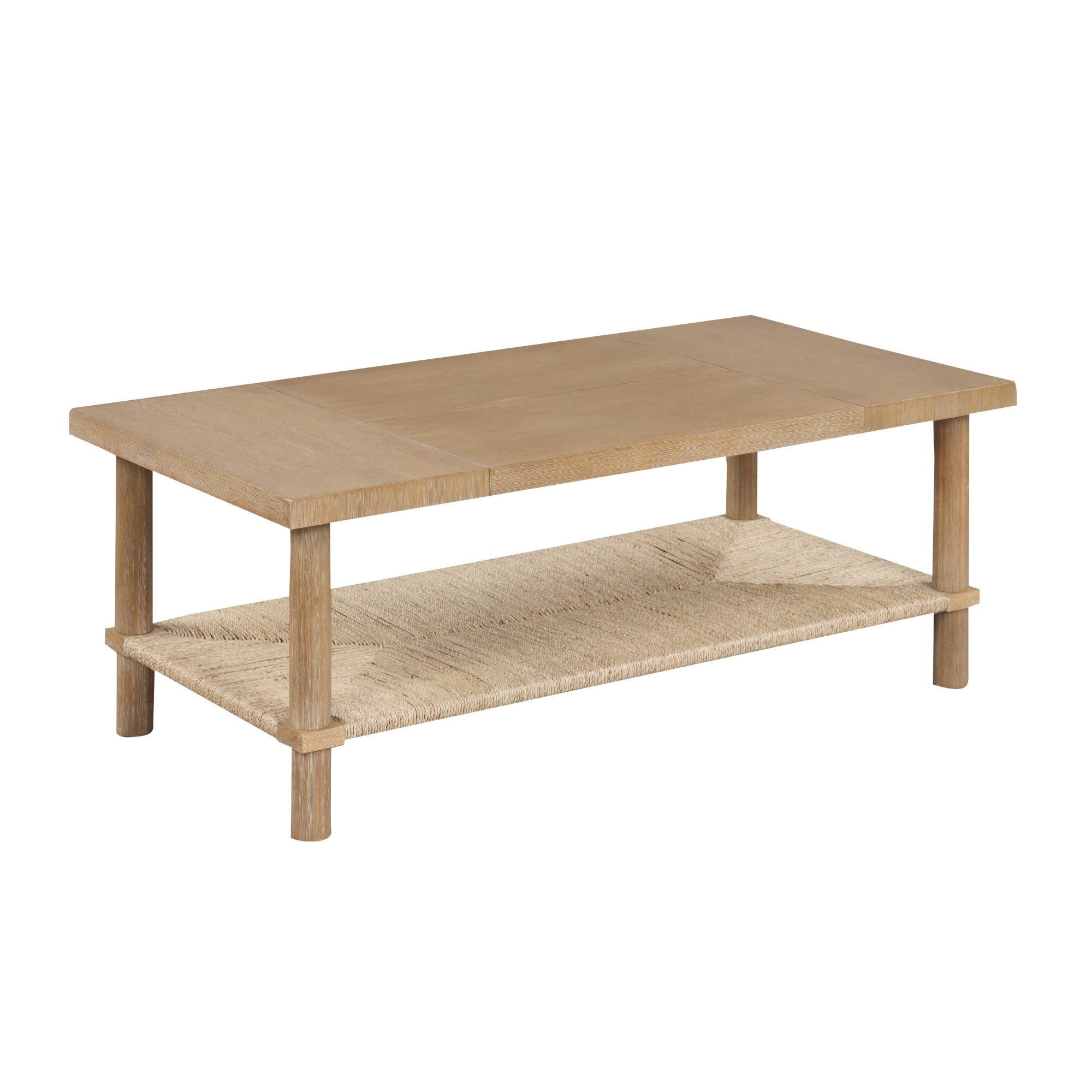 Boho Seagrass & Wood Coffee Table