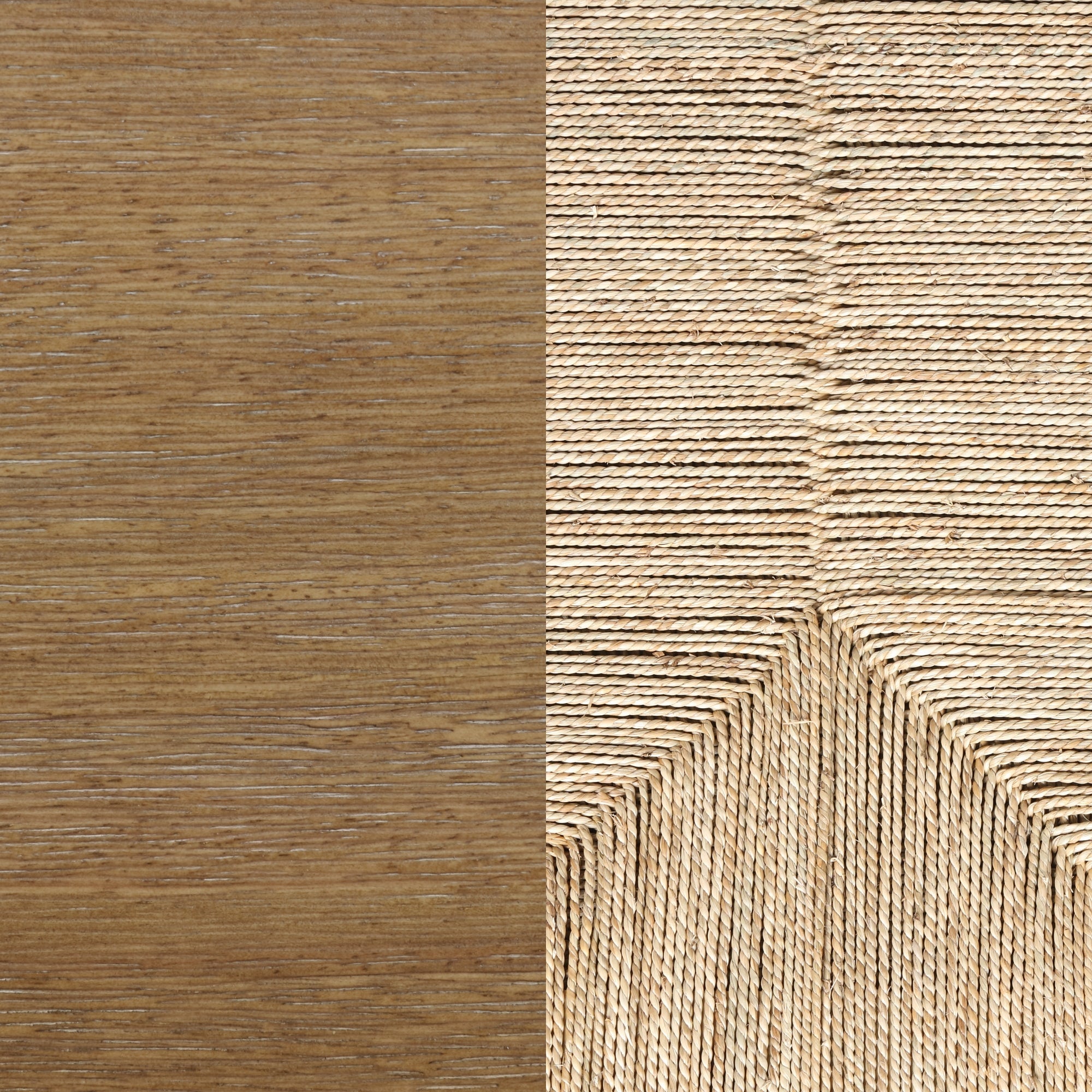 Boho Seagrass & Wood Coffee Table