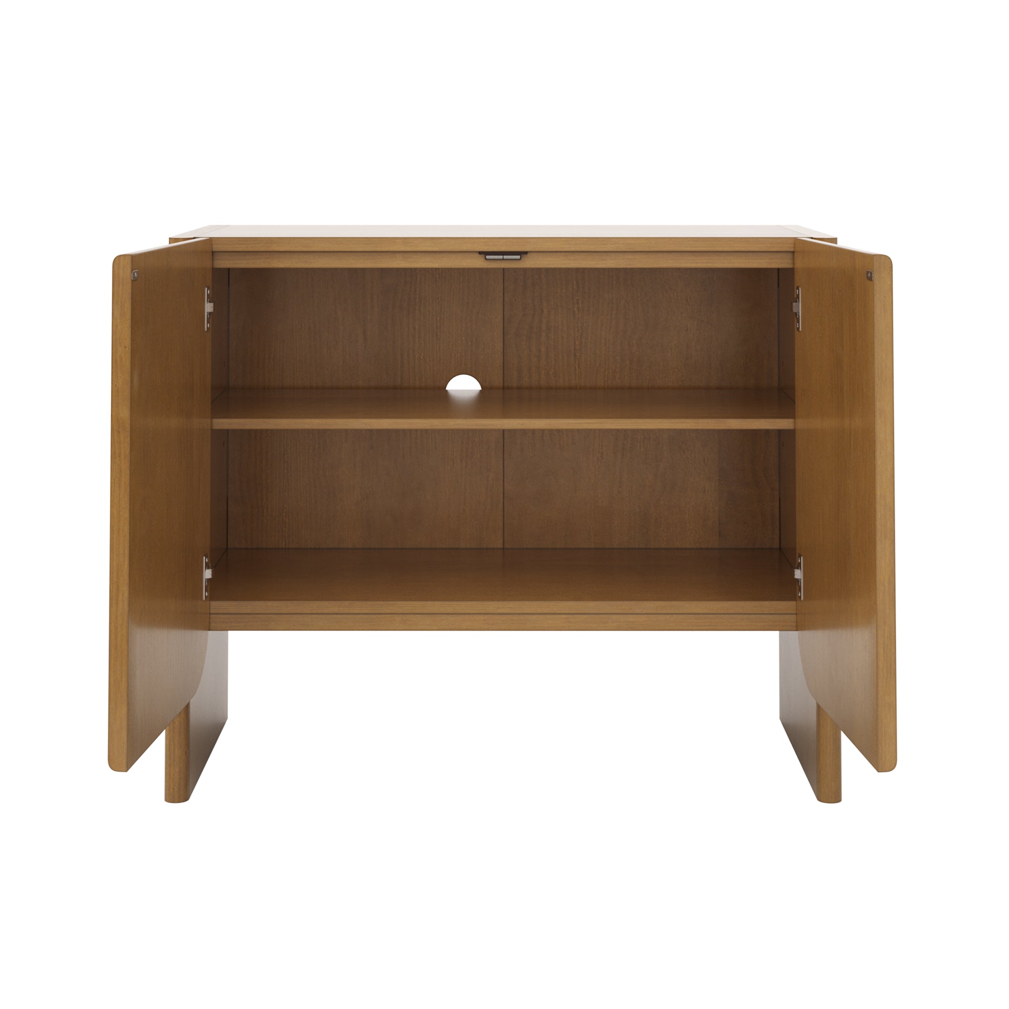Arched Wood Accent Cabinet or Kitchen Credenza Light Brown (Set of 3)