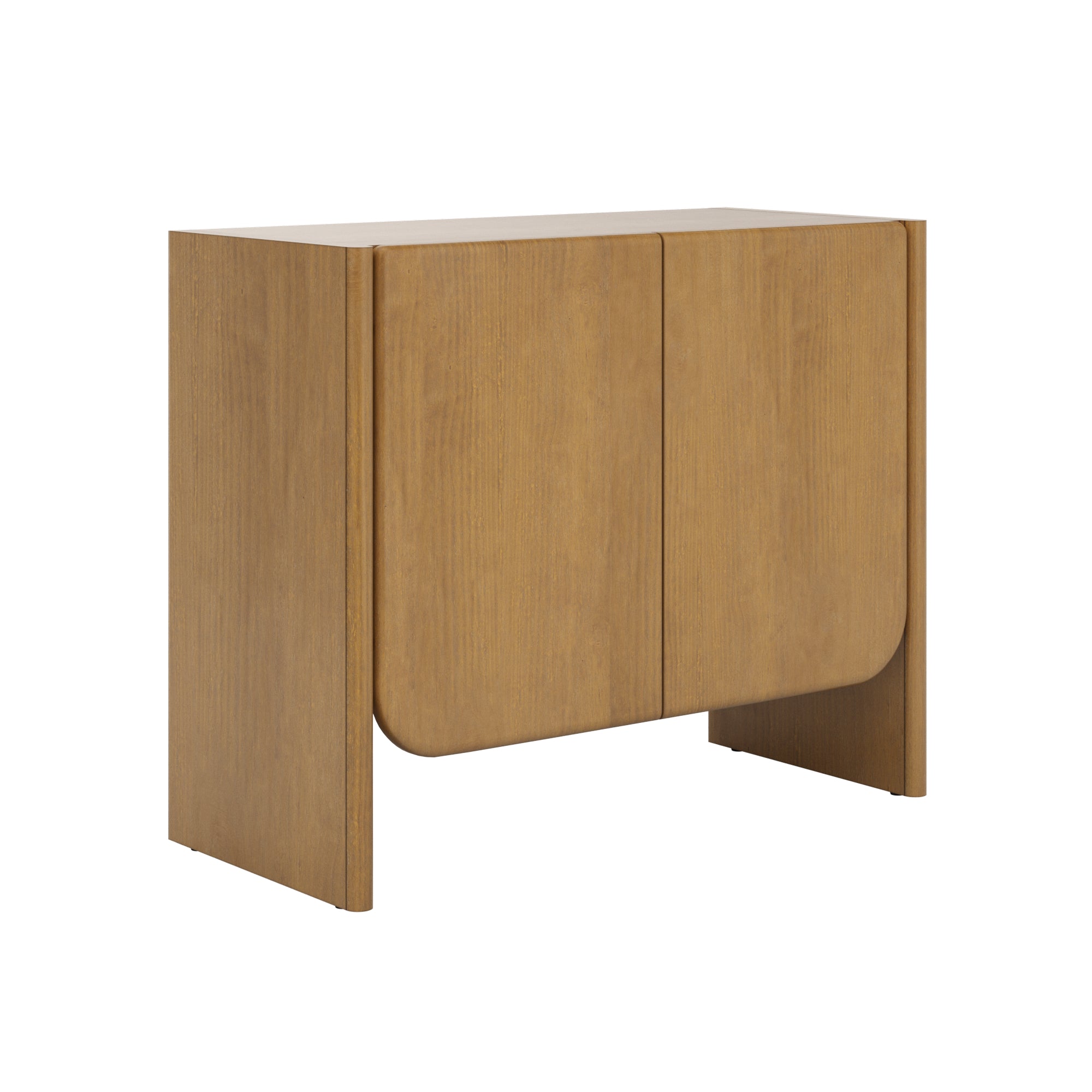 Mid Century Modern Arch Storage Cabinet Light Brown