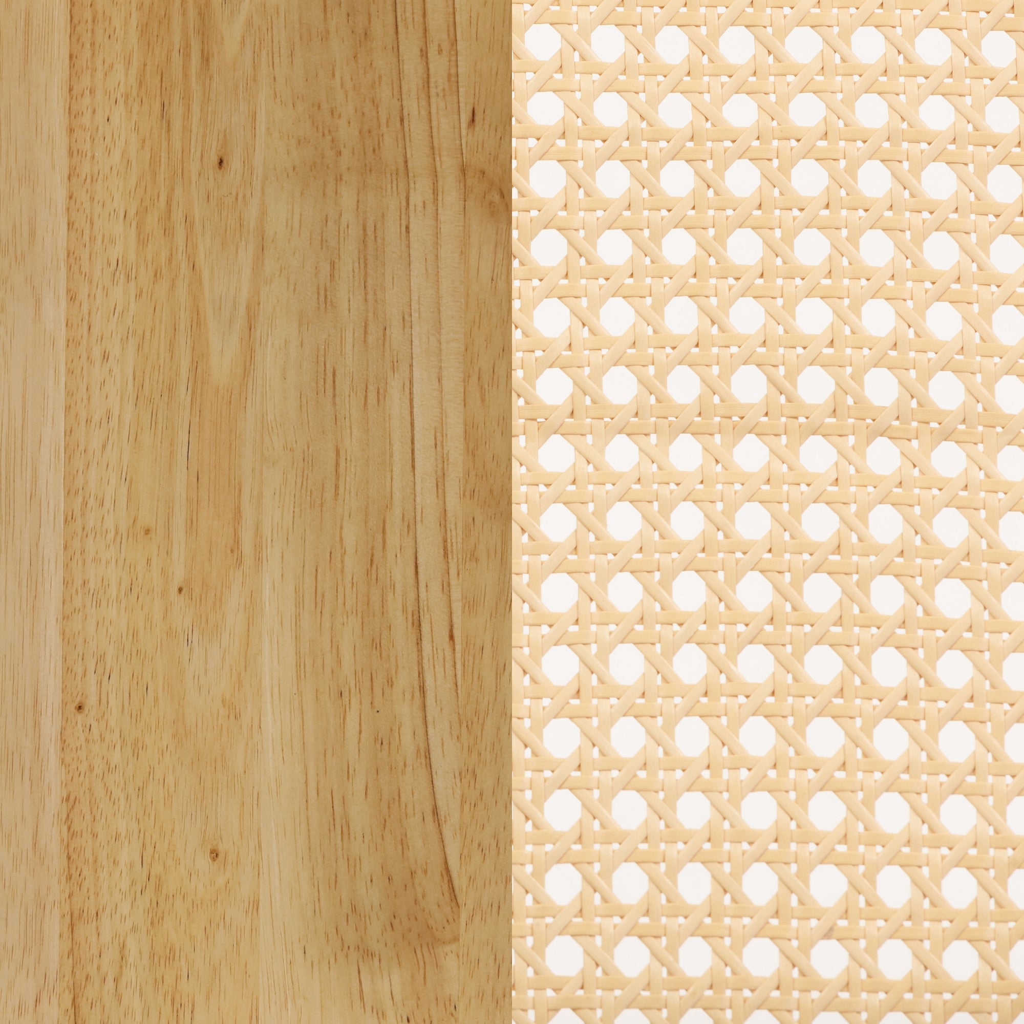 Bohemian Natural Wood & Rattan Dining Table