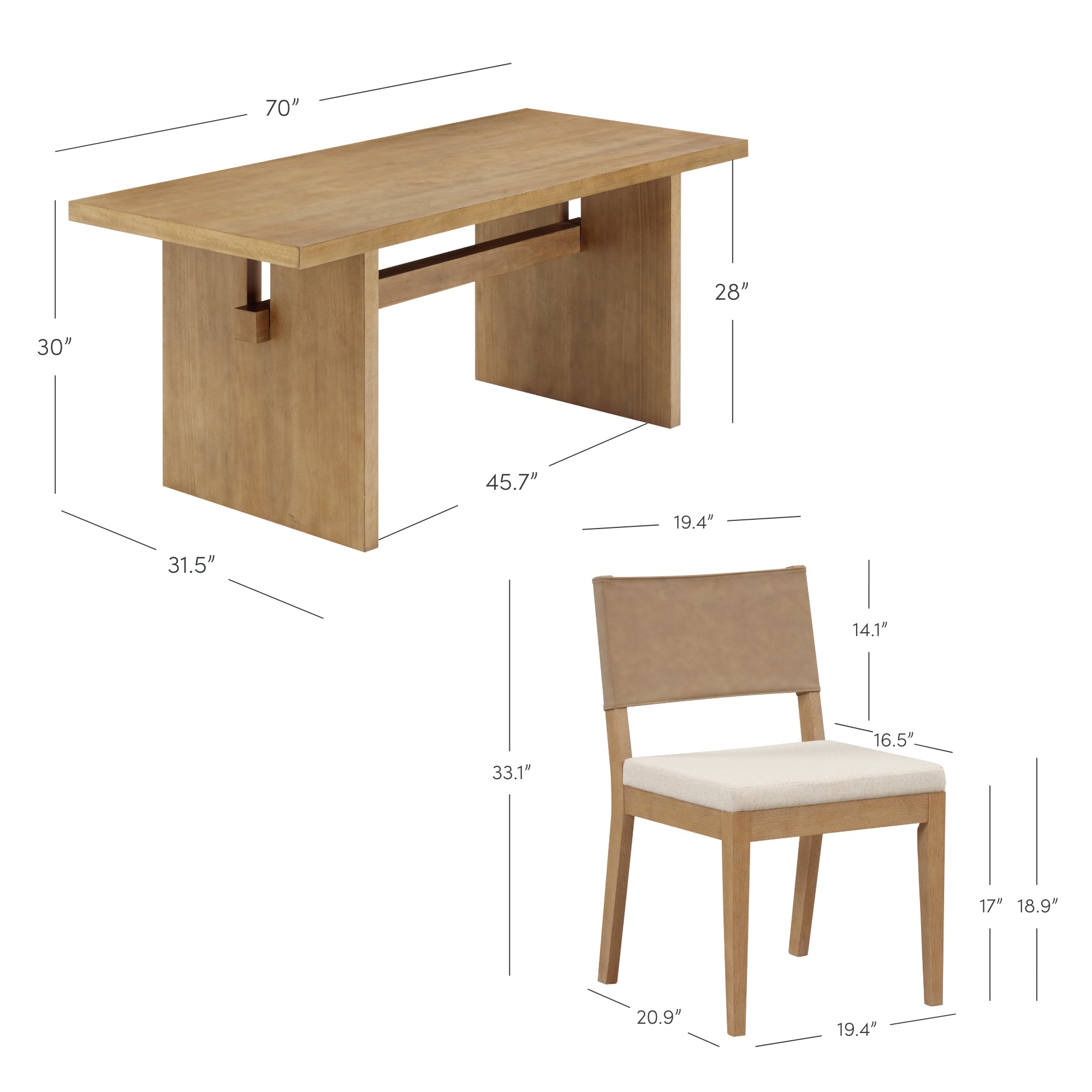 Farmhouse Dining Set (6 Chairs)