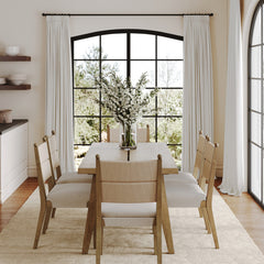 Boho Seagrass Dining Table Set (6 Chairs)