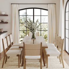 Boho Seagrass Dining Table Set (8 Chairs)